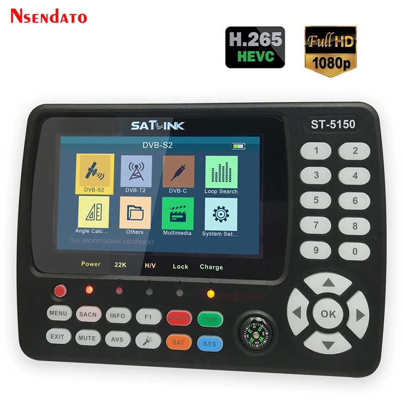Satlink ST5150 Original DVB-S2/T2/C COMBO Sat finder Satellite signal Finder Meter H.265 MPEG-4 16APSK Satfinder TV Receiver