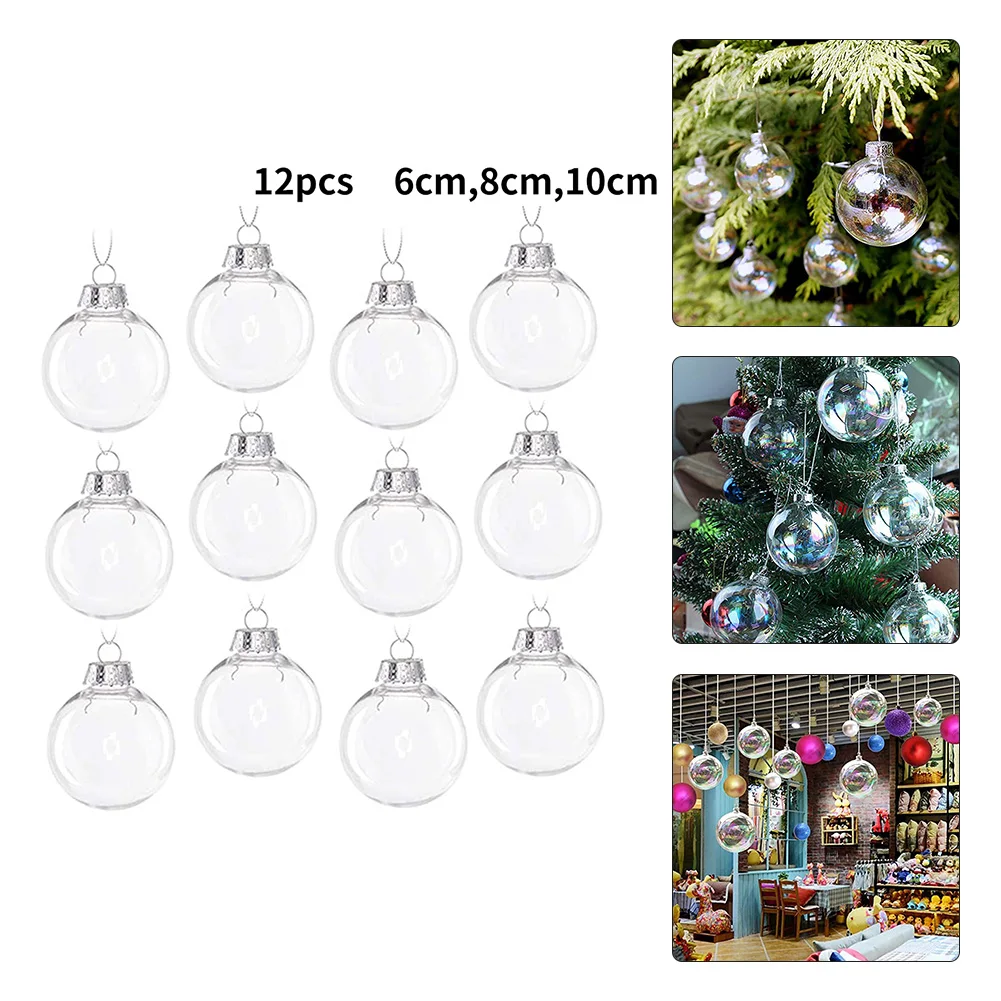 12 Clear Plastic Ball Fillable Ornament Favor 4 100mm