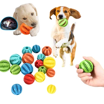 S38277deb1e7f457b9b529a94c37dc3d8W.jpg Dog Toy Ball Interactive Rubber Balls Puppy Chewing Toys Tooth Cleaning Cats Pets Food Treat Feeder Silicone Balls Pet Supplies