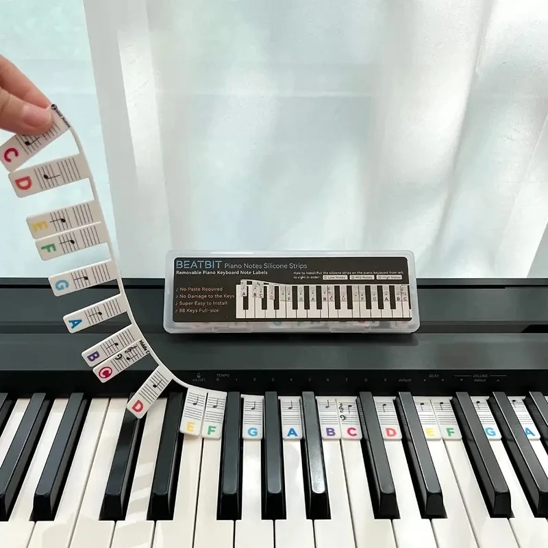 Reusable Silicone Piano Keyboard Note Labels-Perfect for Kids & Beginners Learning Piano Notes 1PC piano keyboard stickers