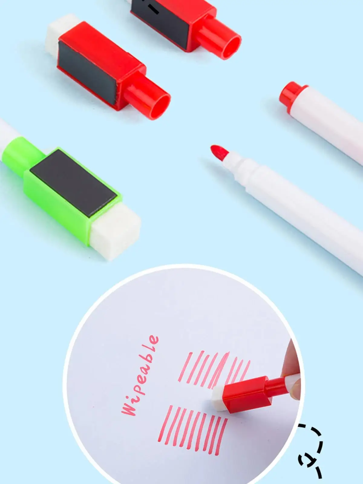 8 Teile/satz Magnetische Whiteboard Marker Stift Trocken Löschen Marker Mit Radiergummi Für Büro Schule Schreibwaren Schreiben Zeichnung Stift Trocken Löschen – Detail 10