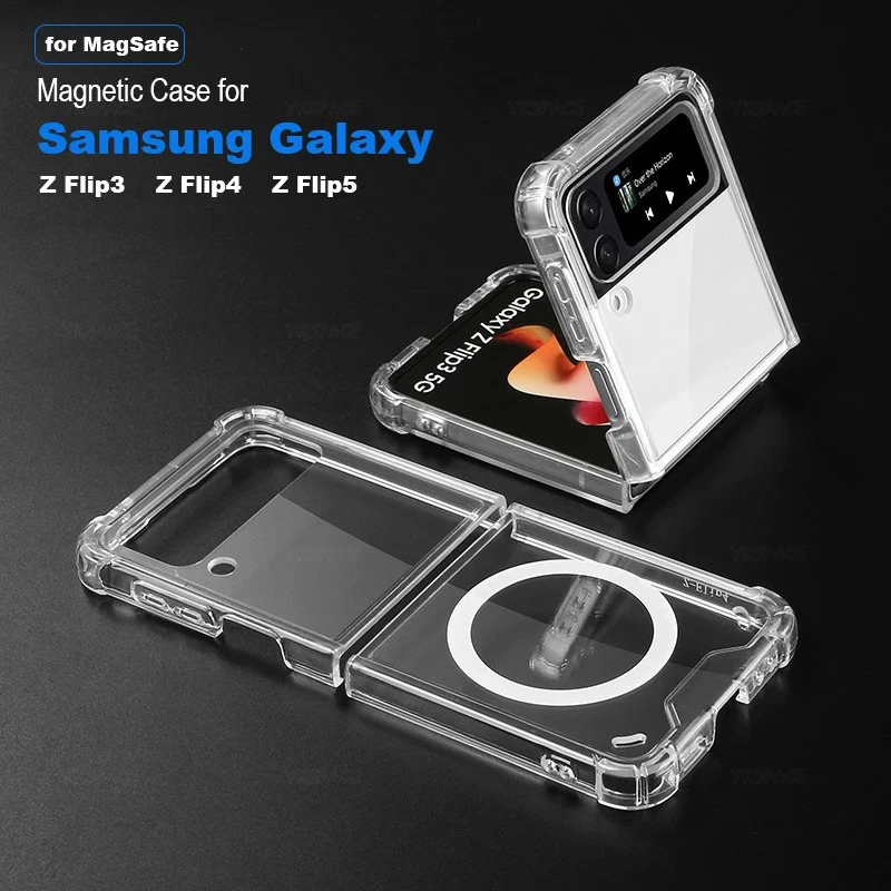 Magnetic Transparent Shockproof Phone Case with MagSafe Compatibility
