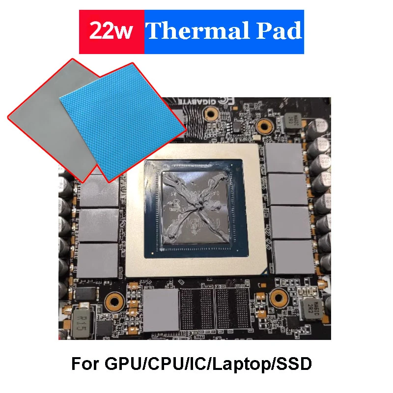 22WmKThermalPadGPUCPUHeatsinkCoolingConductiveSiliconePad