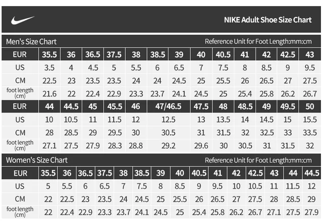 Shoe Size Nike T Shirt Size Chart Nike Official Authentic Autumn