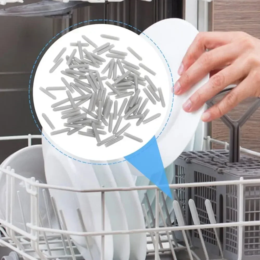 100X Dishwasher Rack Cap Tip Cover Cap Flexible Round End Protective Sleeves for Sharp Article To Prevent Collision Supplies dishwasher rack caps