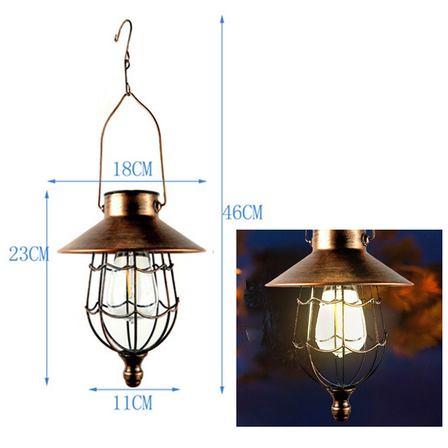 Solar Lantern Outdoor Hanging Solar Light Vintage Solar Lamp With Warm White Bulb For Garden Yard Patio Xmas Party Decor