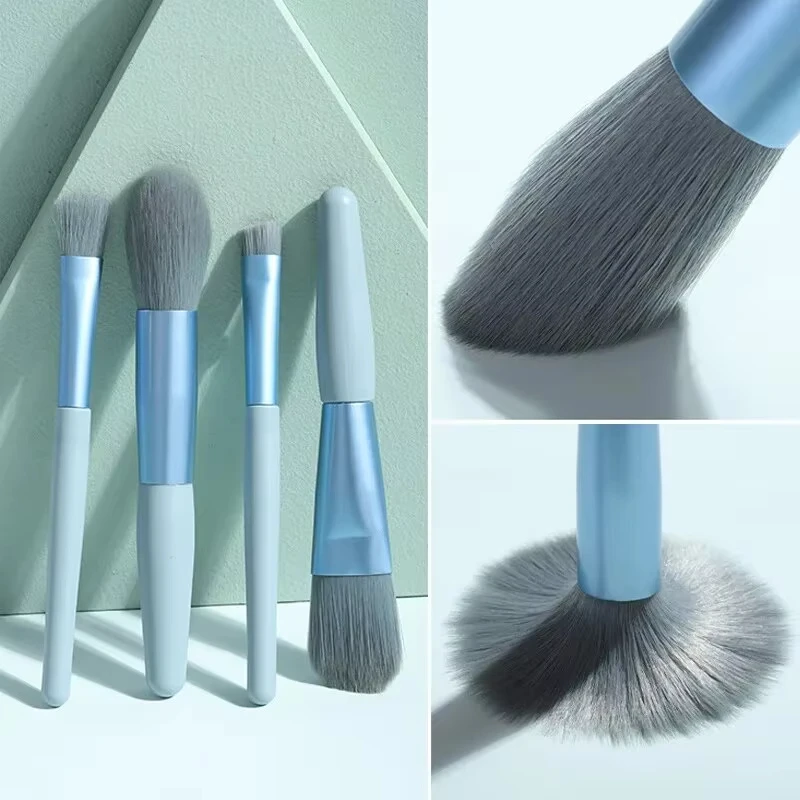 8PCS Skin Friendly Soft Bristled Makeup Brush Set with Bag Eyeshadow Blending Brush Foundation Brush Full Set of Beauty Tools