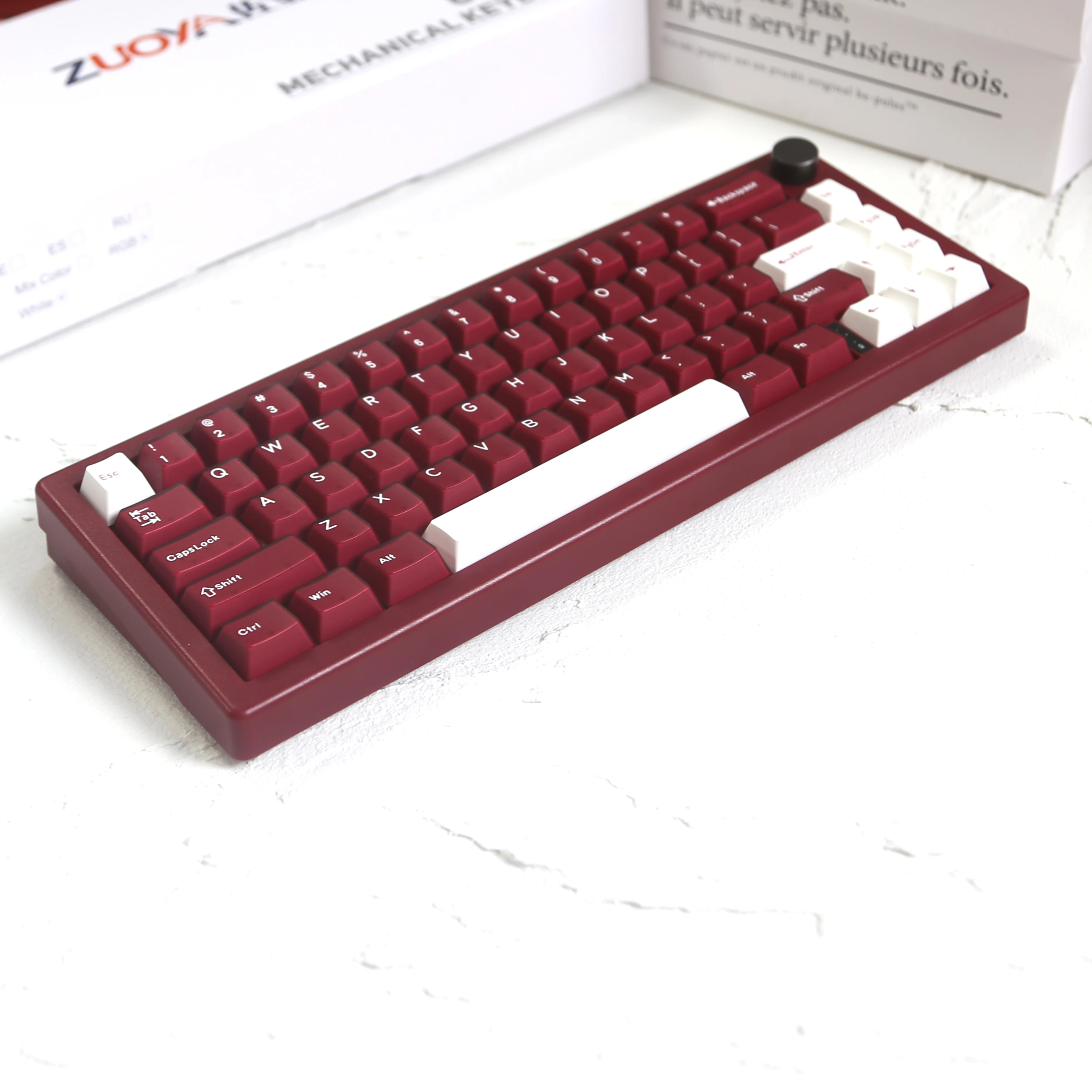 GMK67 65%  Deep red mechanical keyboard  kit bluetooth 2.4G wireless wired  Customized with RGB Backlit