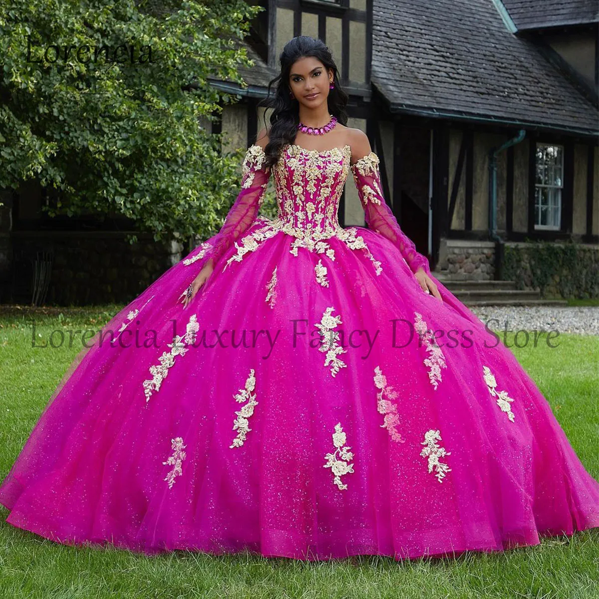 Mexican-Quinceanera-Dress-Ball-Gown-Off-The-Shoulder-3D-Floral-Applique ...