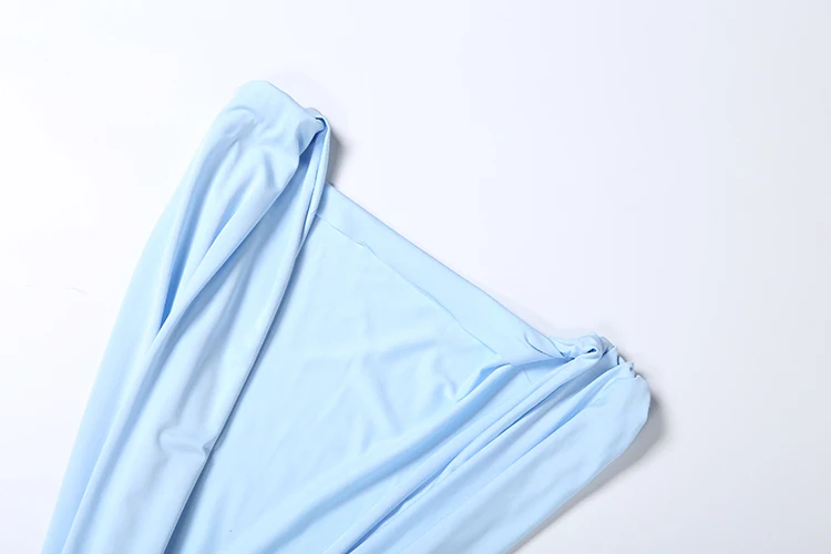 Nibber Folds Kleid für Damen, tiefer V-Ausschnitt, ärmellos, einfarbig, Sommertrend, eng anliegend, taillenfrei, Stretch, Strandparty, Mini-Bodycon – Detail 6