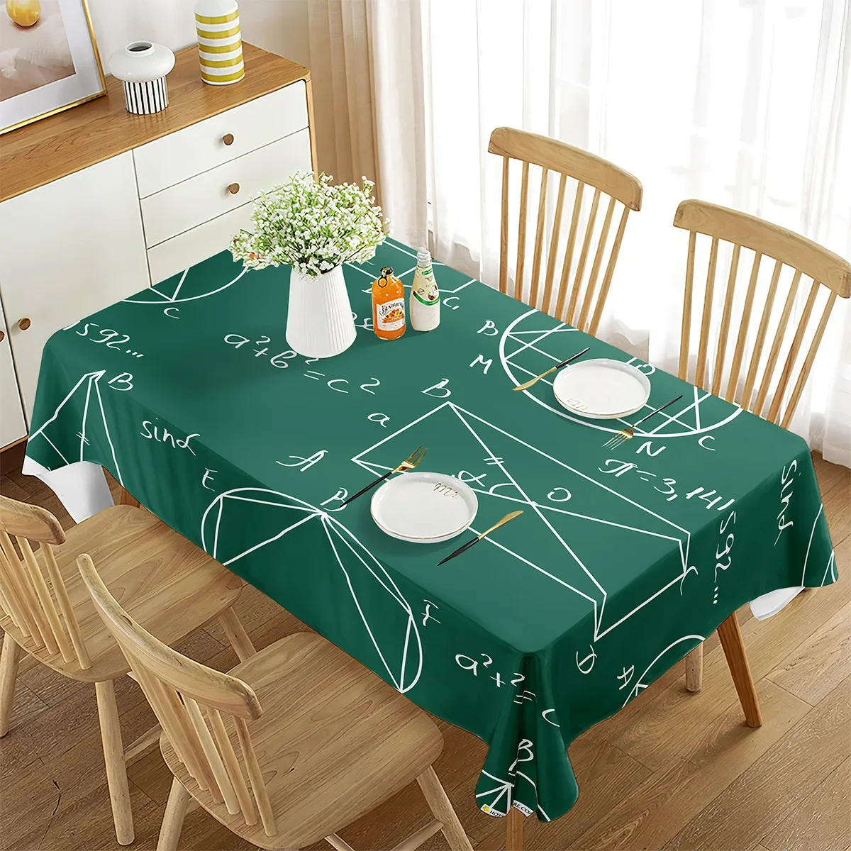 

2024 Dustproof table print new household tablecloth yellow