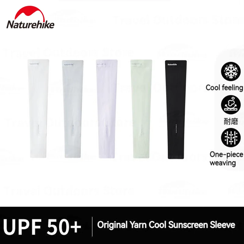 Summer Outdoor Sun UV Protection Ice Arm Cover Running Fishing Non-Slip Long Gloves No Finger Sleeves UPF50+ Naturehike
