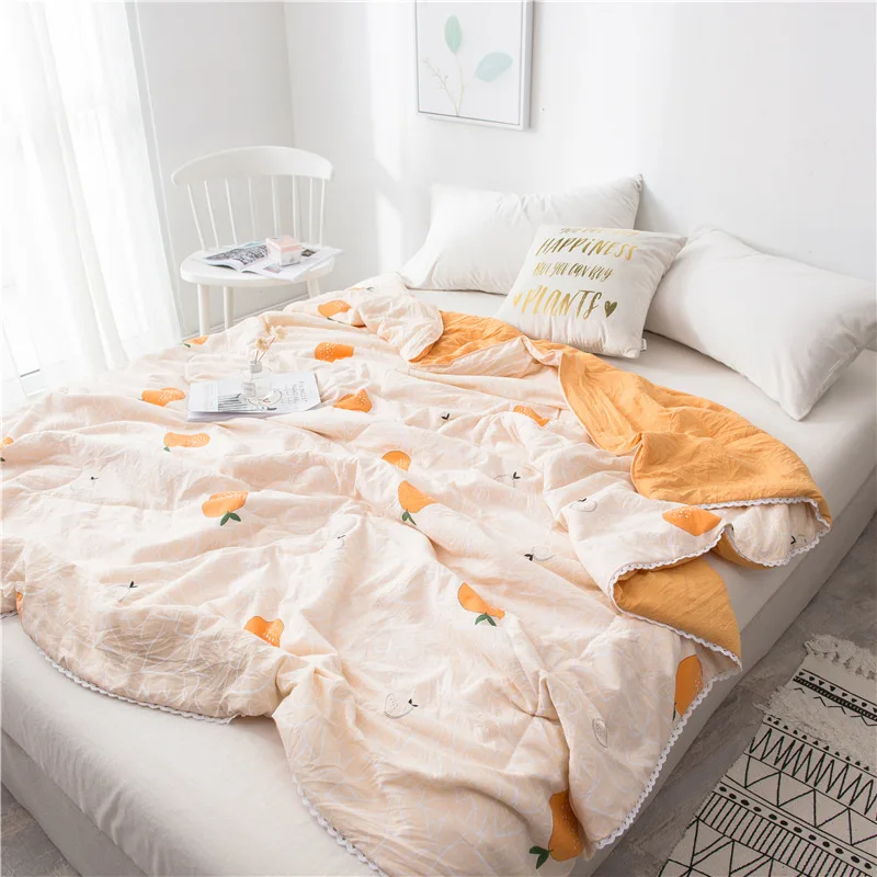 

Summer Air Conditioning Quilt Washed Cotton Throw Blanket Quilting Thin Comforter Cooling Duvet Quilted Quilt Solid Color