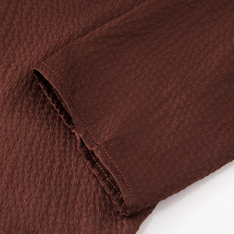 2023 Women's Chocolate Elastic Pearl Satin Long Sleeve Hoodie with Mulberry Silk Sunshade and Sunscreen Coat