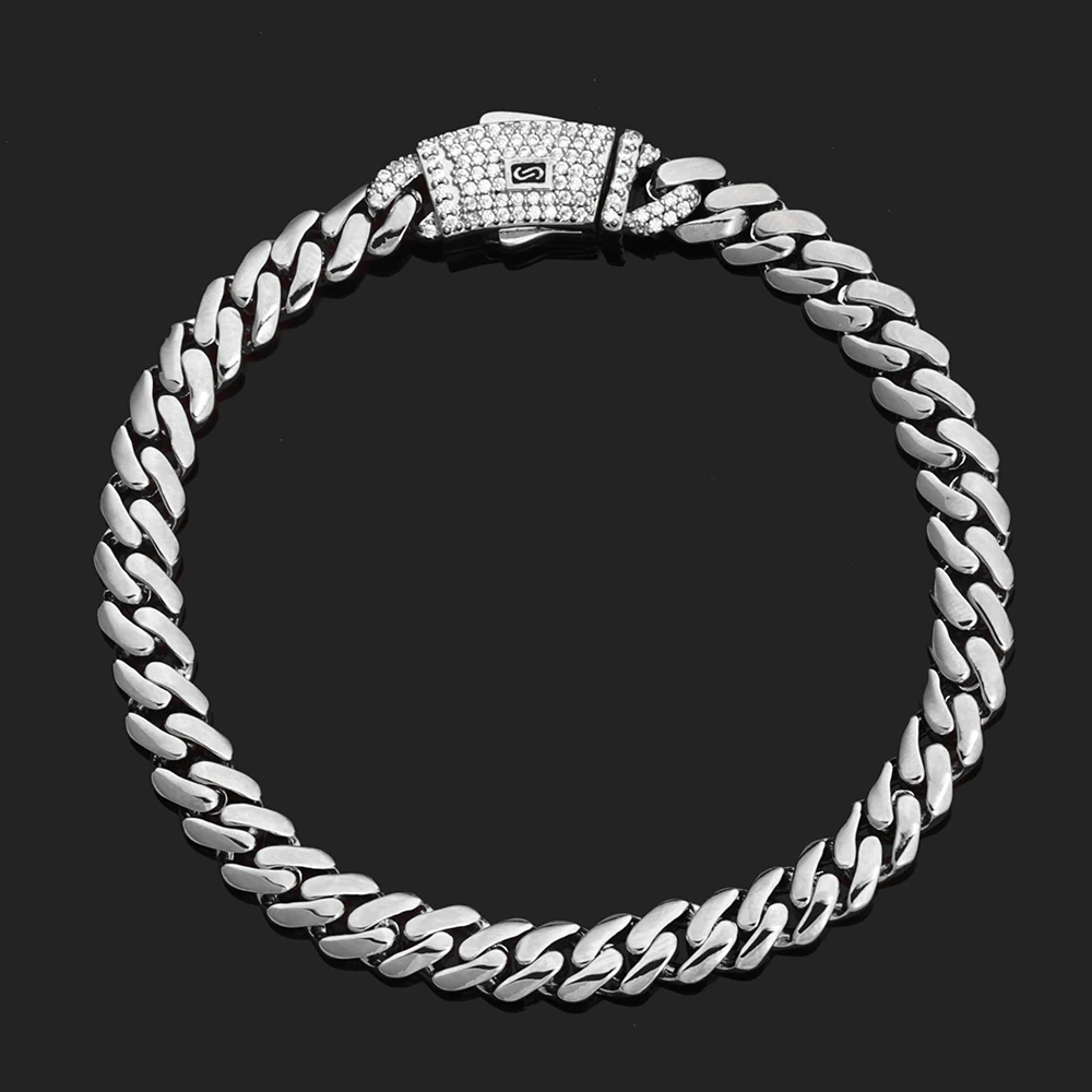 8-Inch Cuban Link Bracelet — Gold Plated Copper With CZ Diamonds, Iced Out Hip Hop Jewelry For Men & Women - View #4