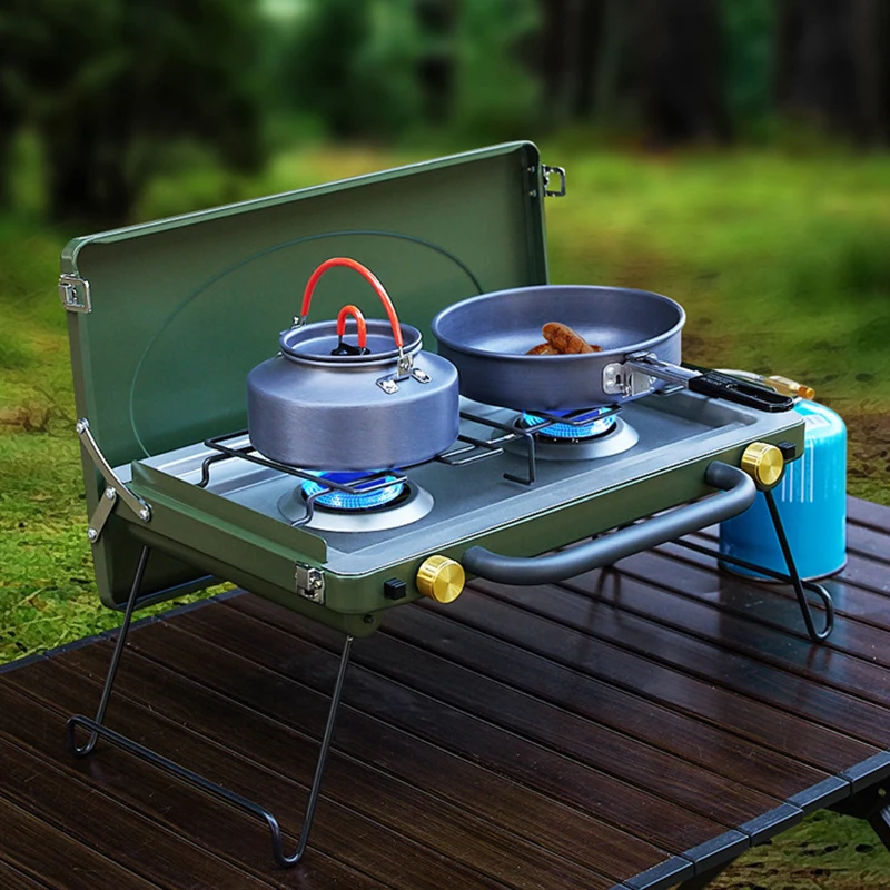2 Burner Portable Camping Stove | Gas Stoves Camping 2 Burners - 7000w Camping  Gas - Aliexpress