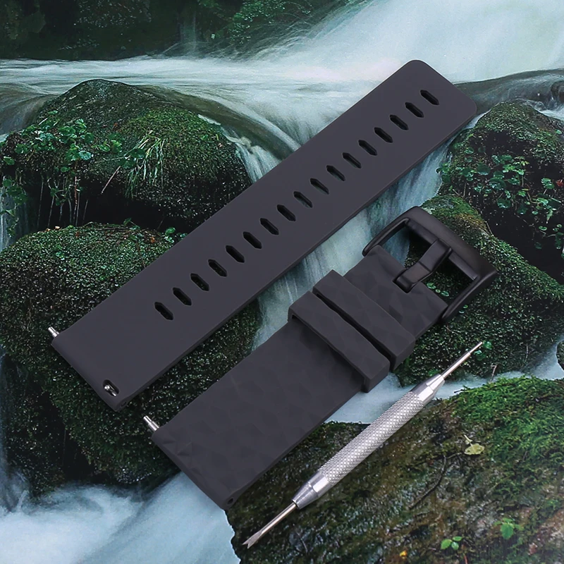 Waterproof Quick Release 24mm Silicone Smartwatch Band