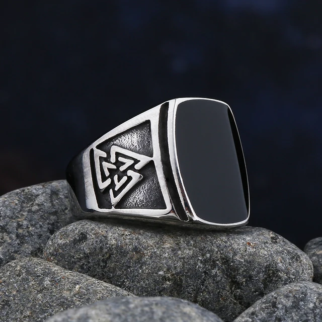 Bagues en acier inoxydable avec pierre d'agate noire pour hommes et femmes, bijoux de mariage de haute qualité, cadeaux simples, mode, livraison directe