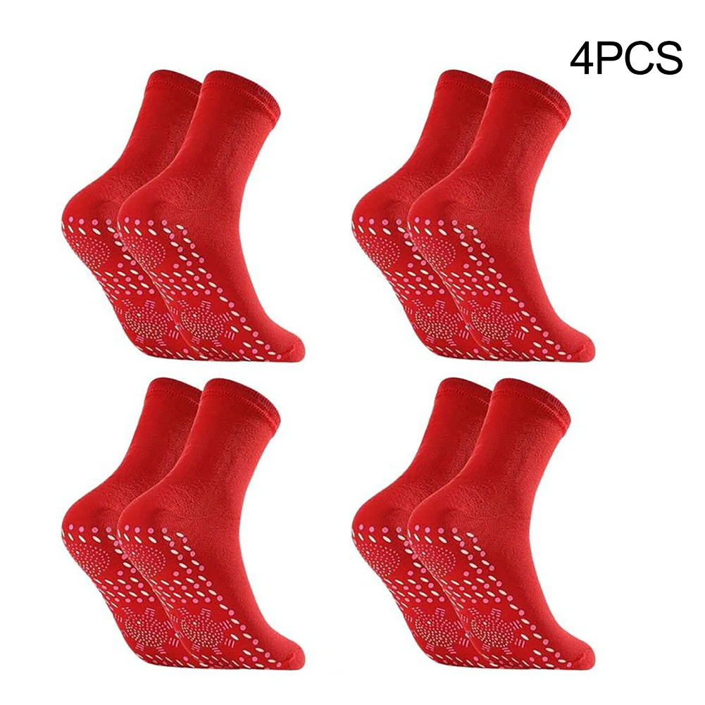 

1/2/4 Pairs Of Socks Far-infrared Negative Ion Self-heating Health Care Foot Warmer Socks Shiatsu Self-Heating Socks Men Women