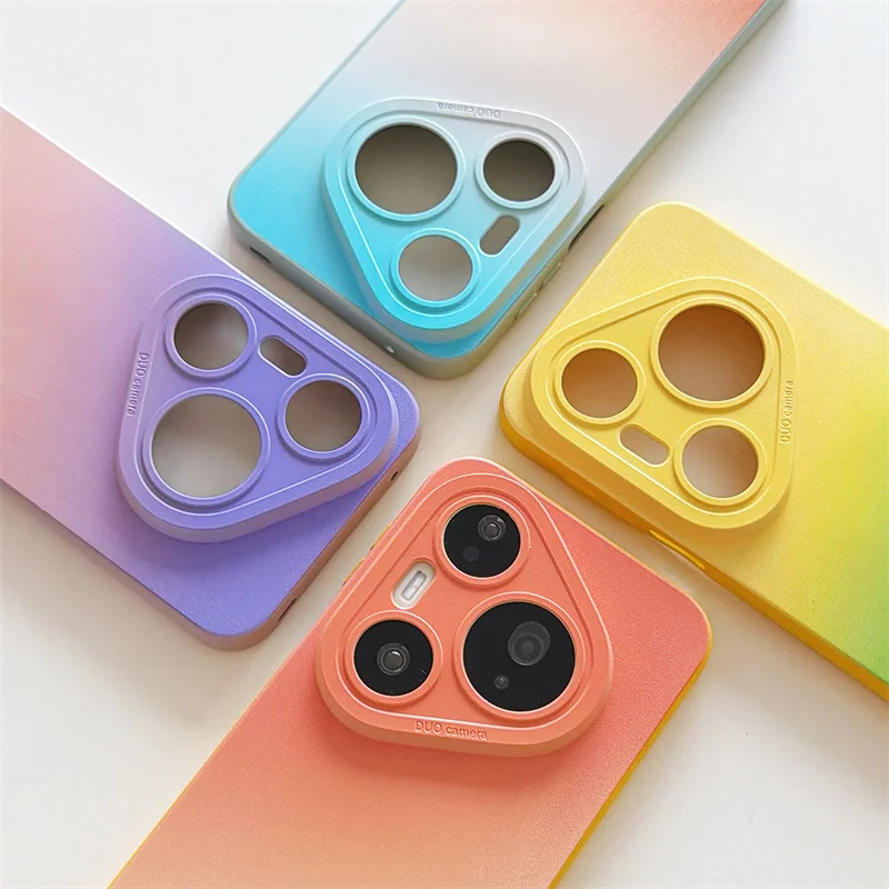 Gradient Candy Color Soft TPU Phone Case with Camera Lens Protection