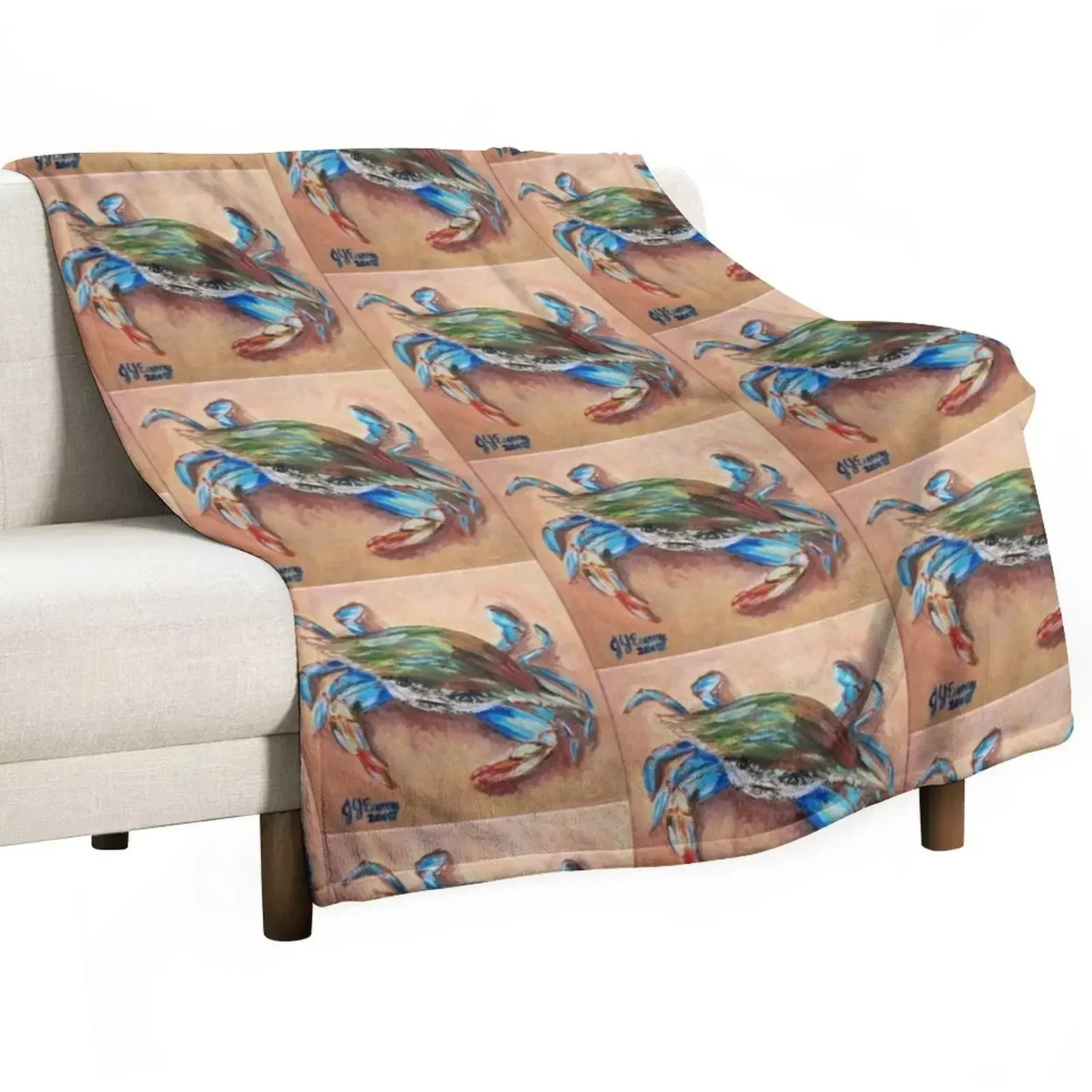 

Blue Crab Throw Blanket Thermals For Travel Large Baby Blankets
