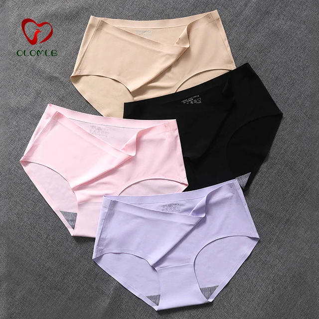 Women underwear medium waist large size women underwear trackless thin sexy underwear  women ice silk girly briefs lace underwear - AliExpress