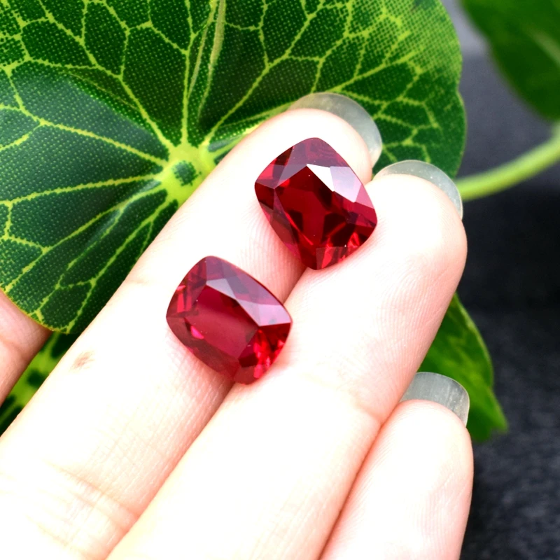 Box Storage Ruby Gem12&times;16mm Fat Rectangular Faceted Cut VVS Loose Gemstone for Jewelry Making/Collection/Inlay/Gift Gem Beads
