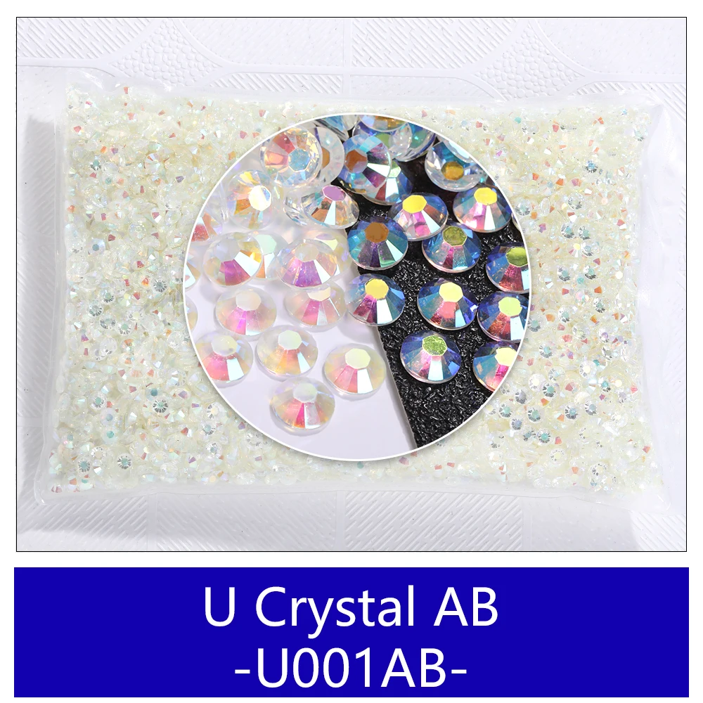 Clear Resin Crystals Flat Back Brilliant Round Rhinestones Bulk