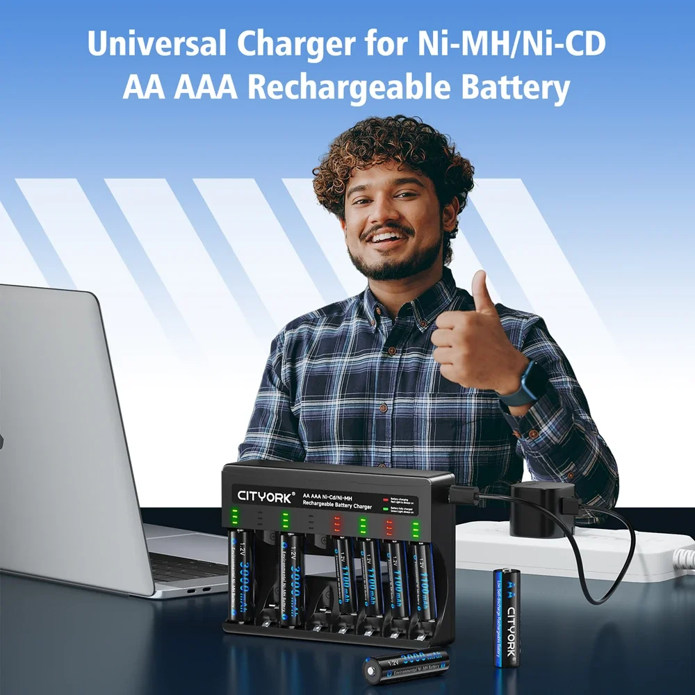 1.2V AA aaa NI MH Rechargeable Batteries 3000mAh aa 1100mAh aaa Battery+8 solt LCD Charger For 1.2V NIMH 2a 3a Batteries aa aaa 5