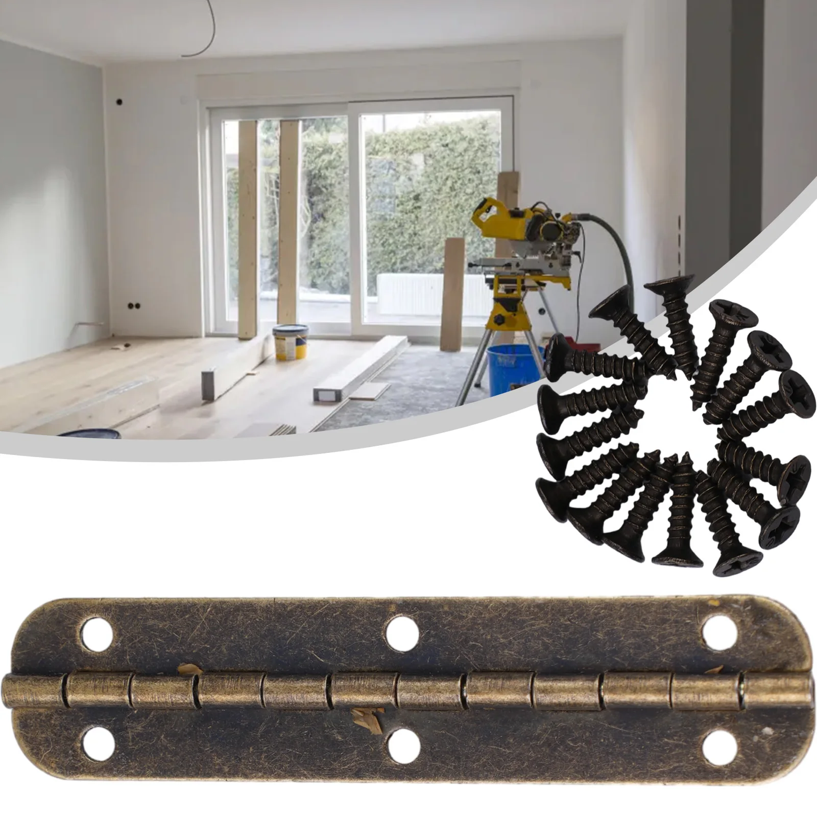 

65mm Hinges Oval Hinge Long Hinge Antique 6 Holes Iron Decorative Screws Vintage Jewelry Box Cabinet Furniture Hardware