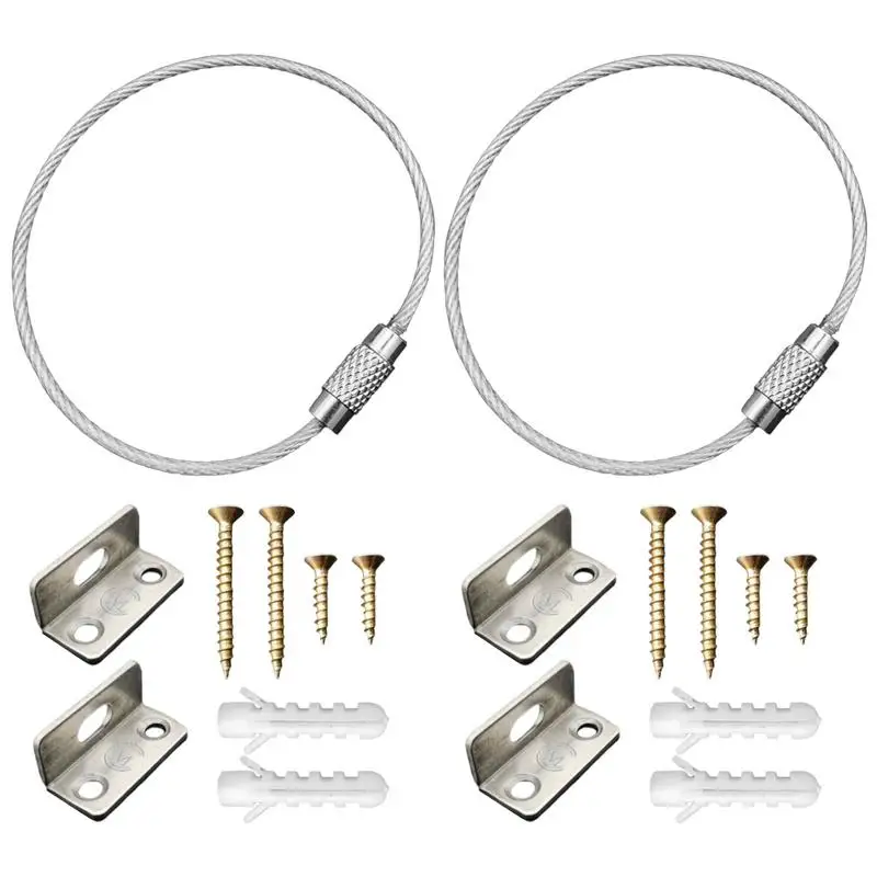 Furniture Tilt Protection Set 2PCS Wall S Kids Proofing Dresser Wall Safety High Tensile Capacity Adjustable Child Secure