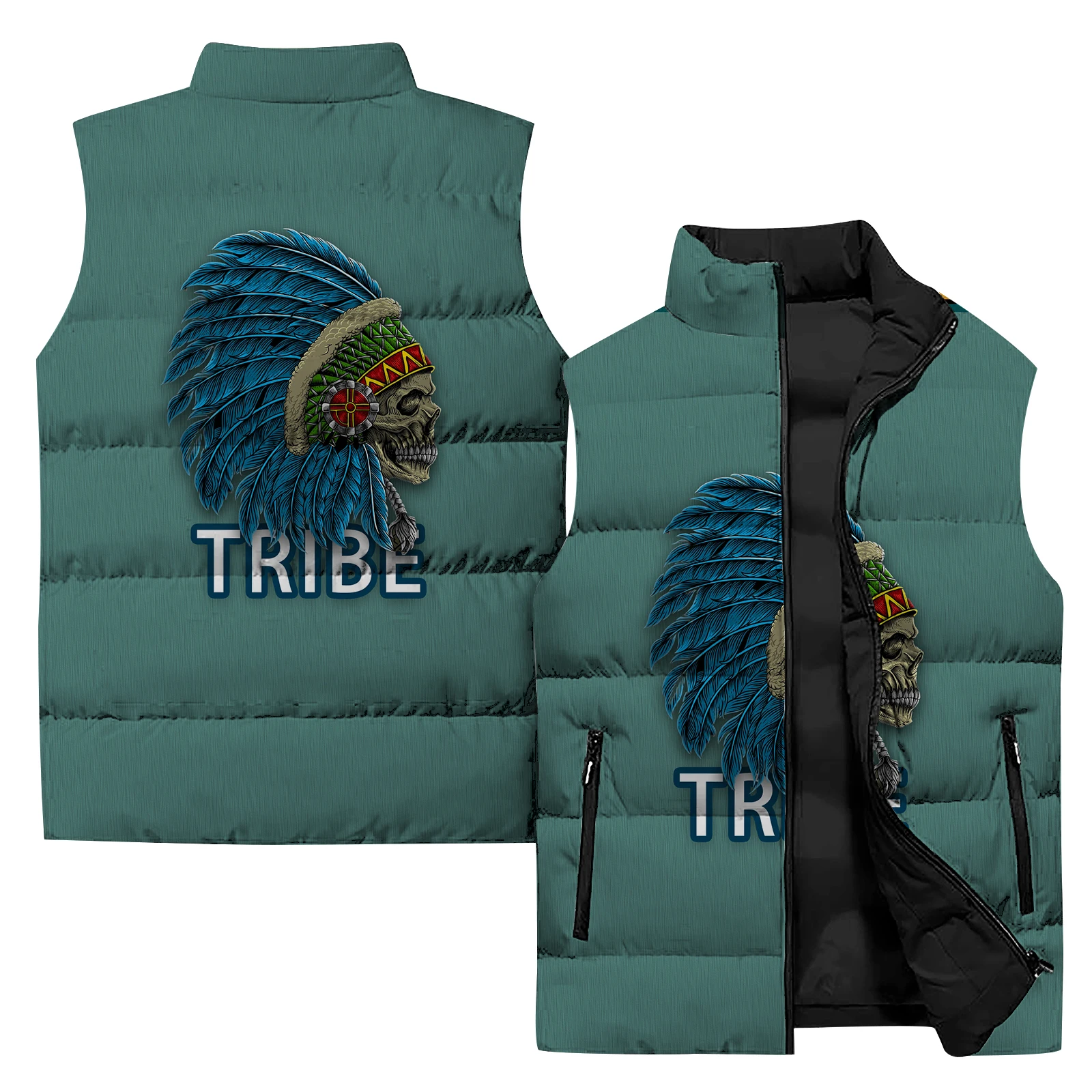 thumbnail image 1 of Chaleco calefactor de esqueleto para hombre, chaquetas de invierno ligeras para hombre, chaquetas de plumón de moda para hombre 2024, chaleco de viento frío cálido y asequible y fresco con calavera, 1 of 5