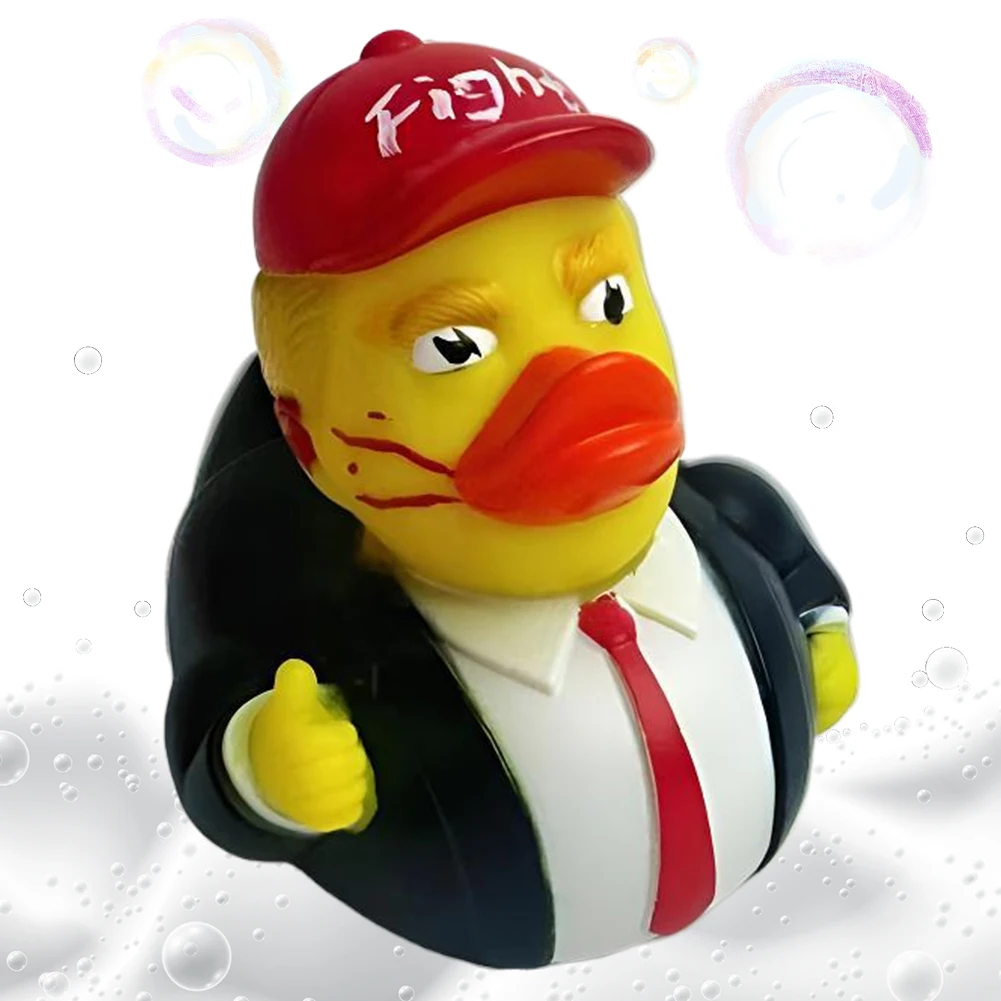 Novelty Trump Rubber Duck Baby Bath Toys Trump Merchandise Rubber Duckies for Kids Gift Birthdays Baby Showers Bath Time 3