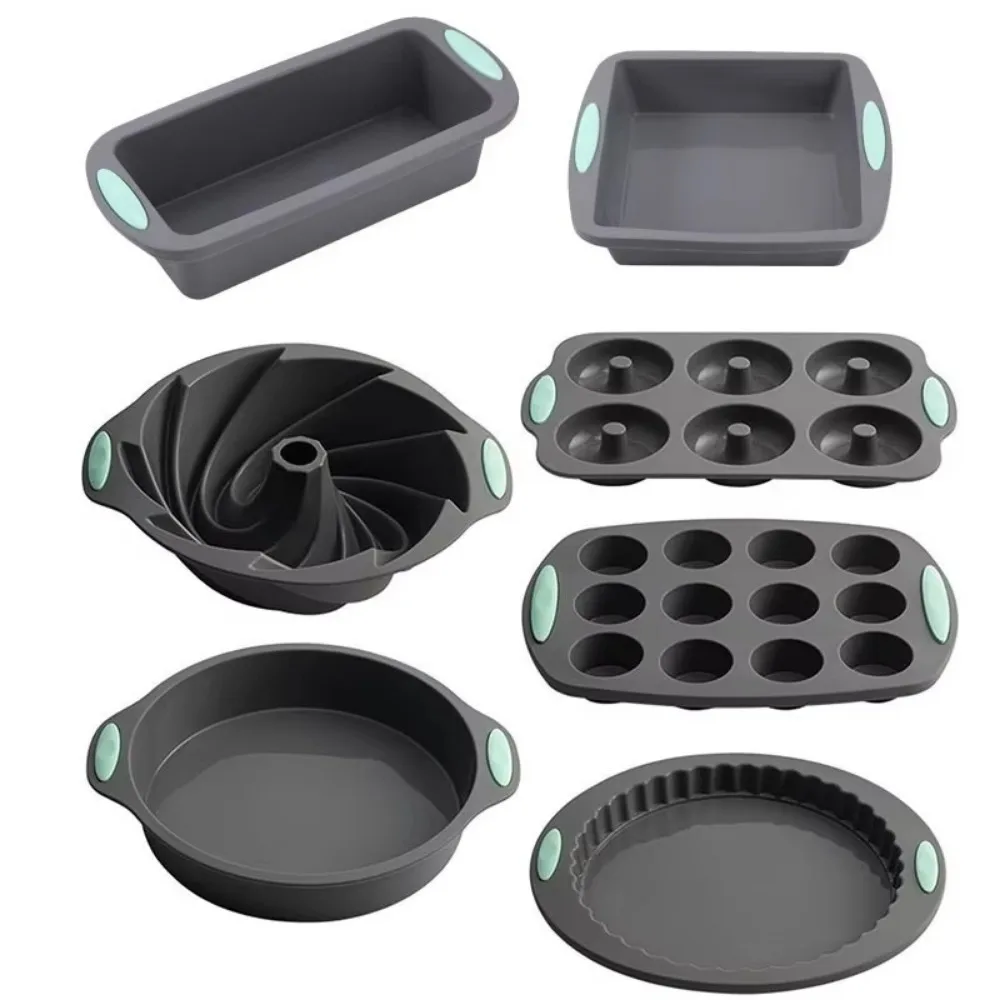 Silicone Cake Molds Non-Stick 3D Spiral Pattern Oven Baking Pan Heat Resistant Bread Muffin Mold Kitchen Bakeware