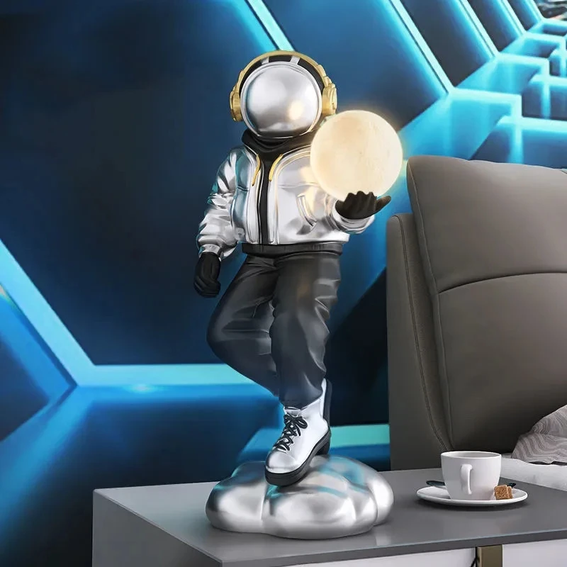 

Креативные украшения в виде астронавта, винный шкаф, крыльцо, гостиная, домашняя статуэтка, современное искусство, спальня, атмосфера, статуэтка, лампа