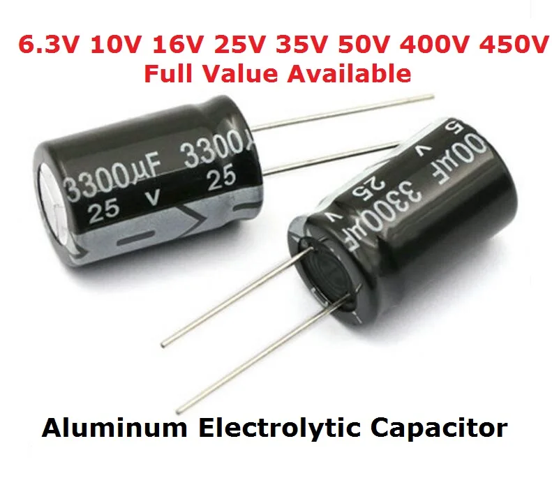 Aluminum Electrolytic Capacitor 5PCS 6.3V 1000UF 10V 1500UF 16V 2200UF 25V 3300UF 35V 50V 400V 4700UF 680UF 35V 1UF 2.2UF 3.3UF electrolytic capacitor aluminum capacitor aluminum electrolytic capacitor
