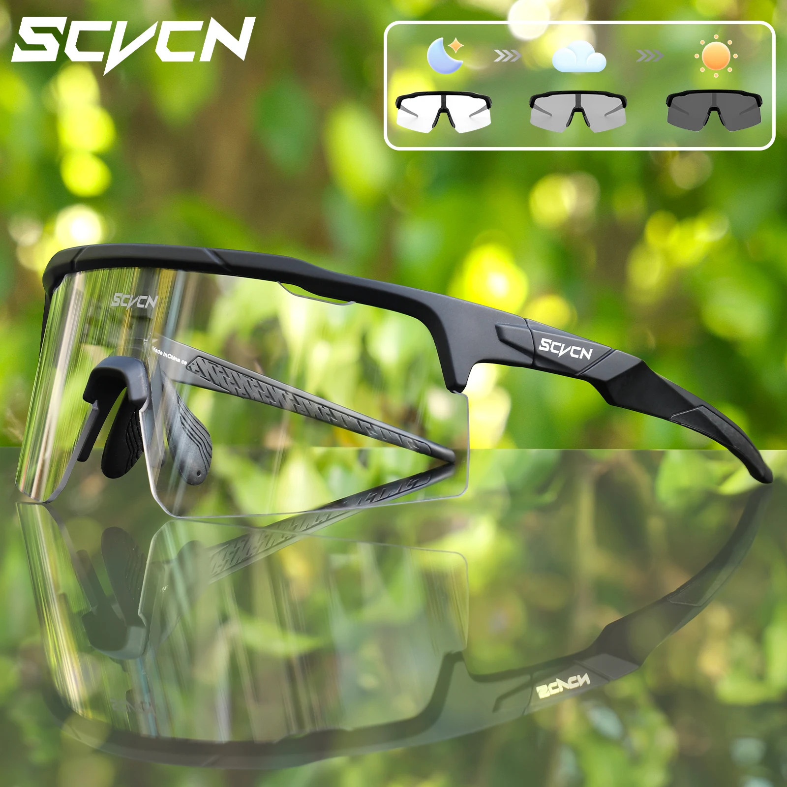 SCVCN Cycling Glasses Outdoor Sports Driving Motorcycle Sunglasses Men Bike MTB Glasses Women Hiking Eyewear Baseball Goggles