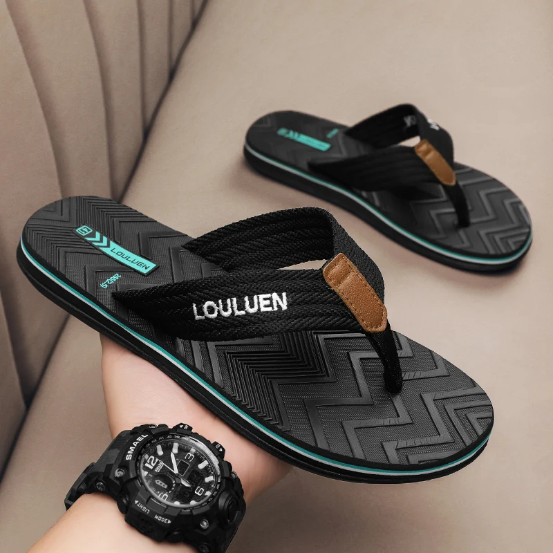 

Summer Slippers Men Flip Flops Beach Sandals Non-slip Casual Flat Shoes New Slippers Indoor House Shoes For Men Outdoor Slides
