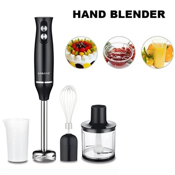 Hand Immersion Blender 500W 4-in-1 Stainless Steel Stick Food Mixer 700ml Mixing Beake 500ml Processor Whisk 1