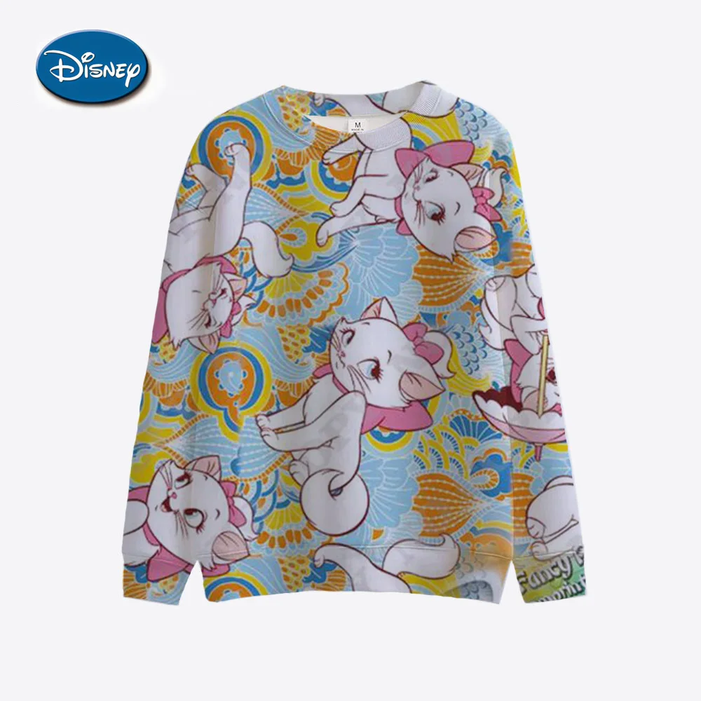 thumbnail image 1 of Sudadera con cuello redondo para mujer con estampado de dibujos animados de Disney Mary Cat, primavera/otoño, para parejas, 1 of 5