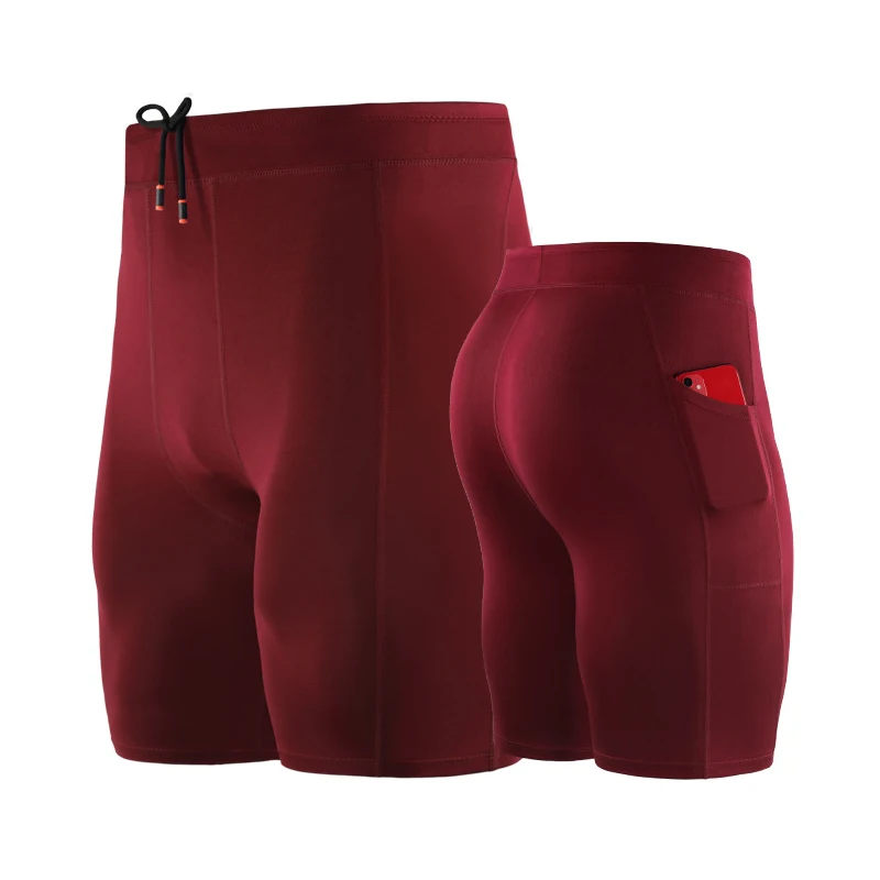 Male Sport Running Tights Quick Dry Fitness Gym Leggings Training Basketball Shorts Elastic Compression Shorts Man Gym Clothing