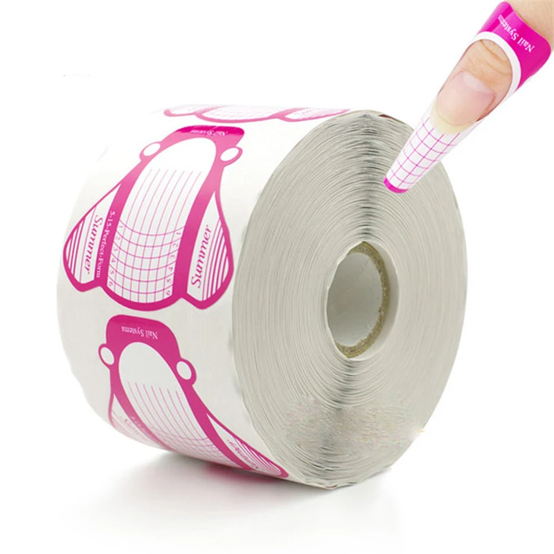 French Nail Form Tips Acrilico Uv Gel Extension Curl Form Nail Gel Sticker Art Guide Mold Manicure Stencil Strumenti Acrilici