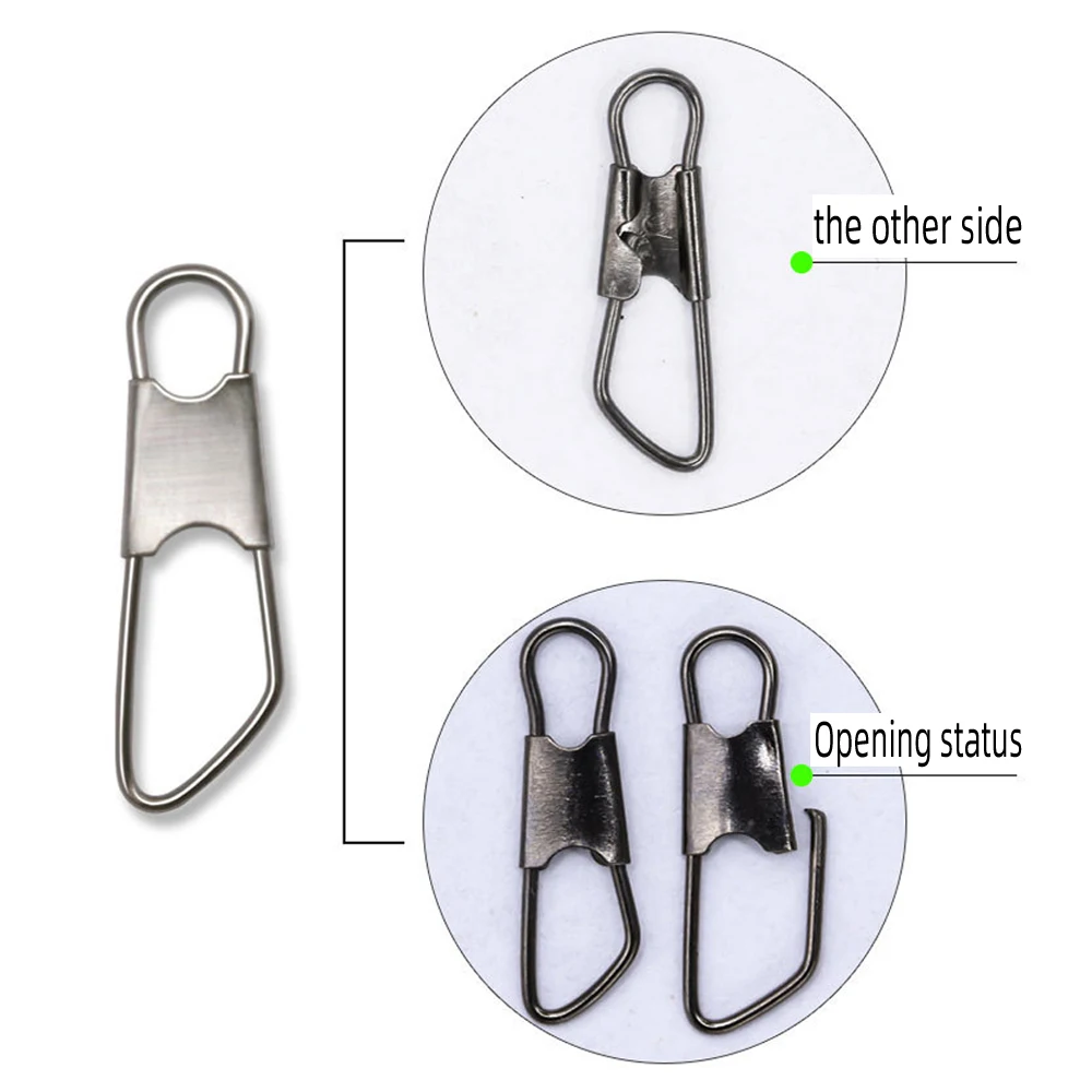 Durable Carbon Steel Fishing Connector Set (50-100 pcs) - Includes Lure Snap, Rolling Swivel, and Hook Tools