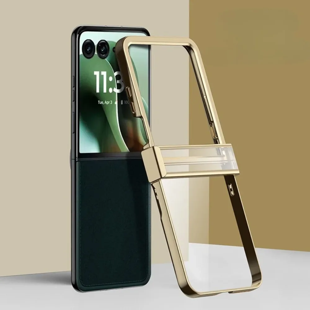 Electroplated Transparent Hinge Protective Phone Case - Hard Shell Cover