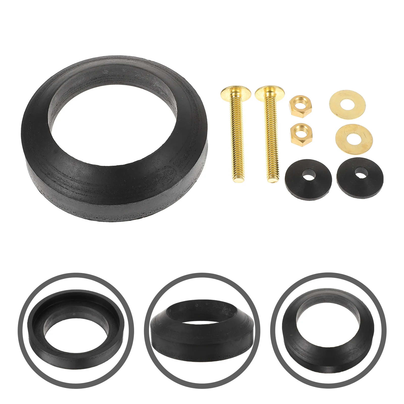 

Household Toilet Tank Accessories Washers Bowl Bolt & Gasket Kit Rubber Cistern Accessory