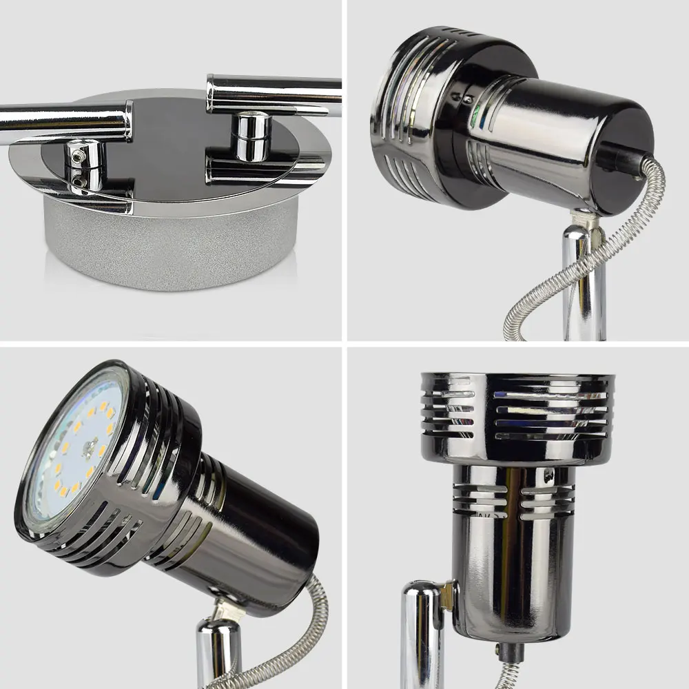 Description Picture 6 of itemDepuley Track Lighting Kit 2/4-Light Flush Mount Directional Track Lights Foldable Ceiling Spots Light for Living Room