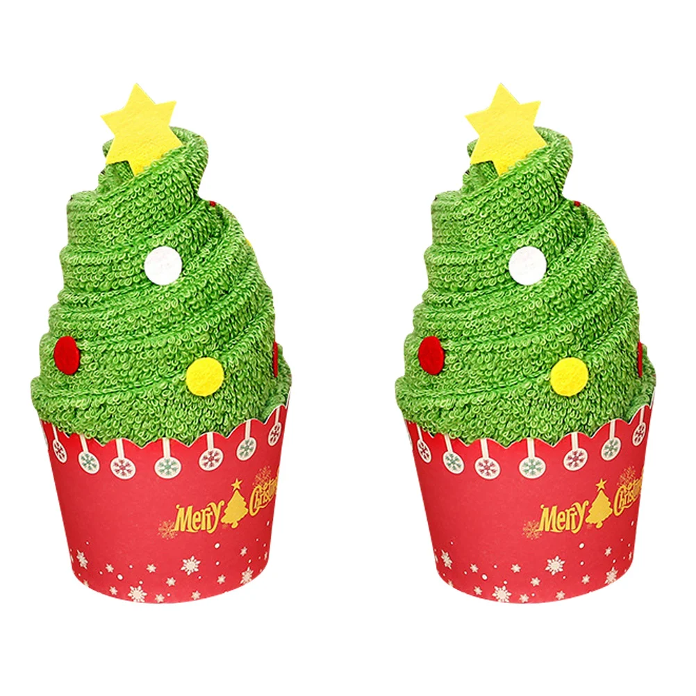 

2 Pcs Gifts for Stocking Stuffers Hand Towel Towels Decorative Cozy Cotton Washcloth Christmas Elder