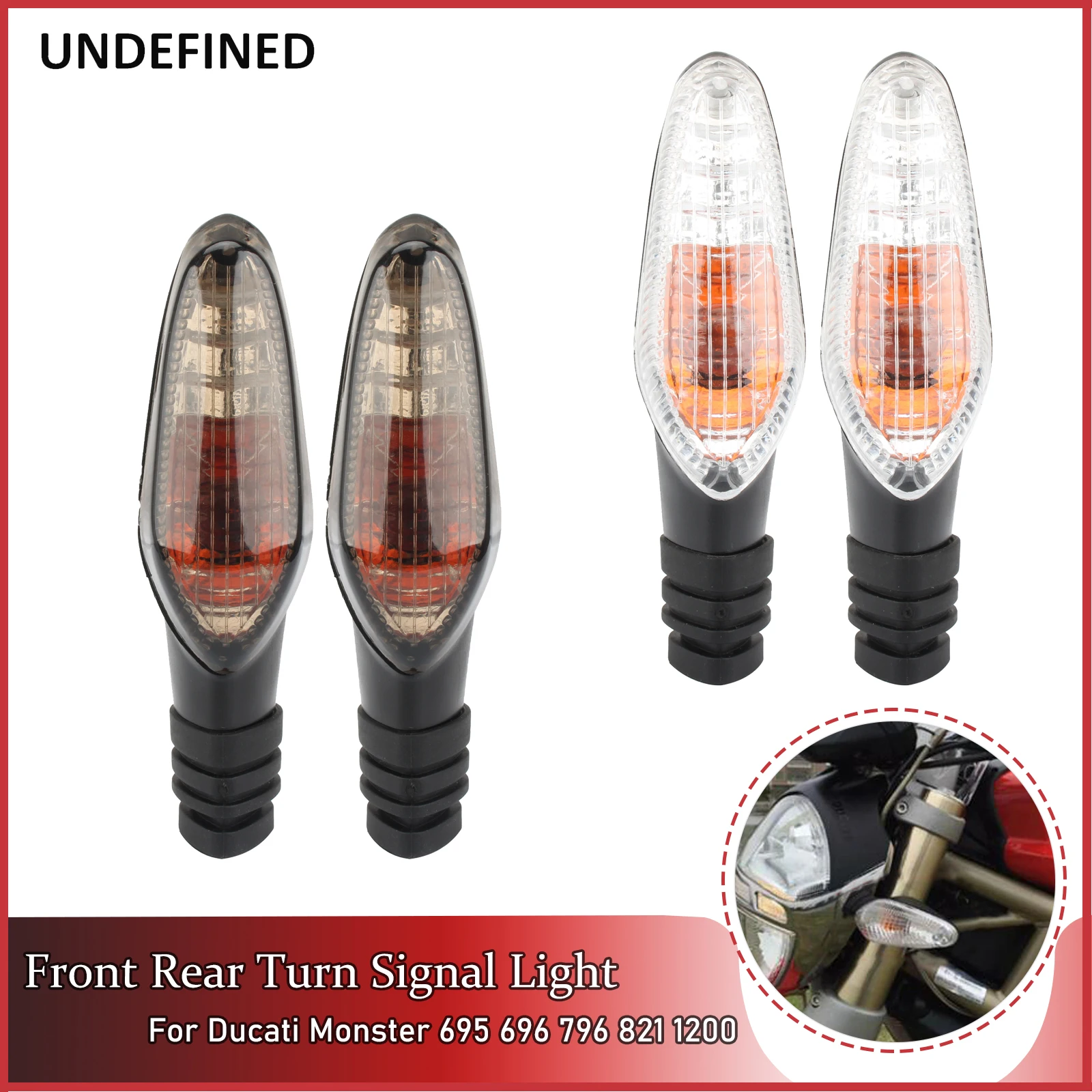 

2PC/4PC LED Motorcycle Turn Signal Light Front Rear Blinker Indicator For Ducati Monster 696 796 821 1100 1200 Universal