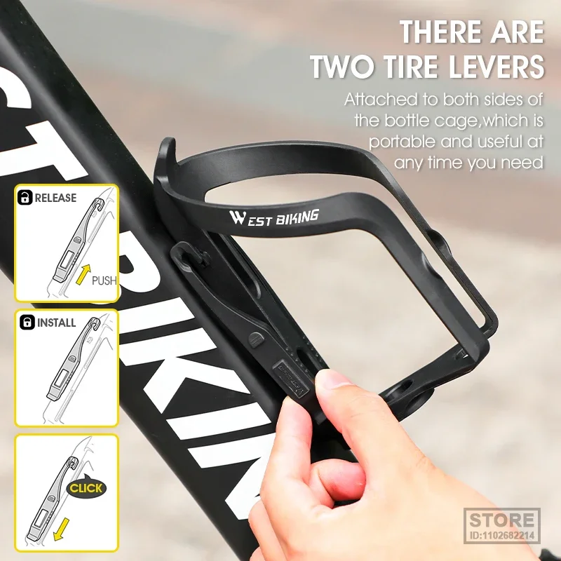 

WEST BIKING 2 в 1 велосипедная бутылочка для воды с 2 рычагами шин MTB дорожные велосипедные бутылочки клетка подставка для напитков велосипедные аксессуары