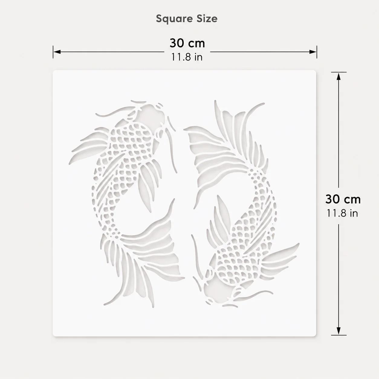 1PC 11.8x11.8 인치 잉어 스텐실 템플릿 일본식 그림 스텐실 벽 캔버스 저널 DIY 홈 데코용